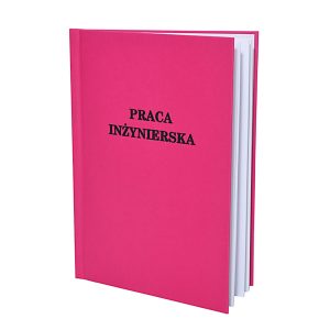 Okładka w kolorze ciemnego różu (pigi) do pracy dyplomowej